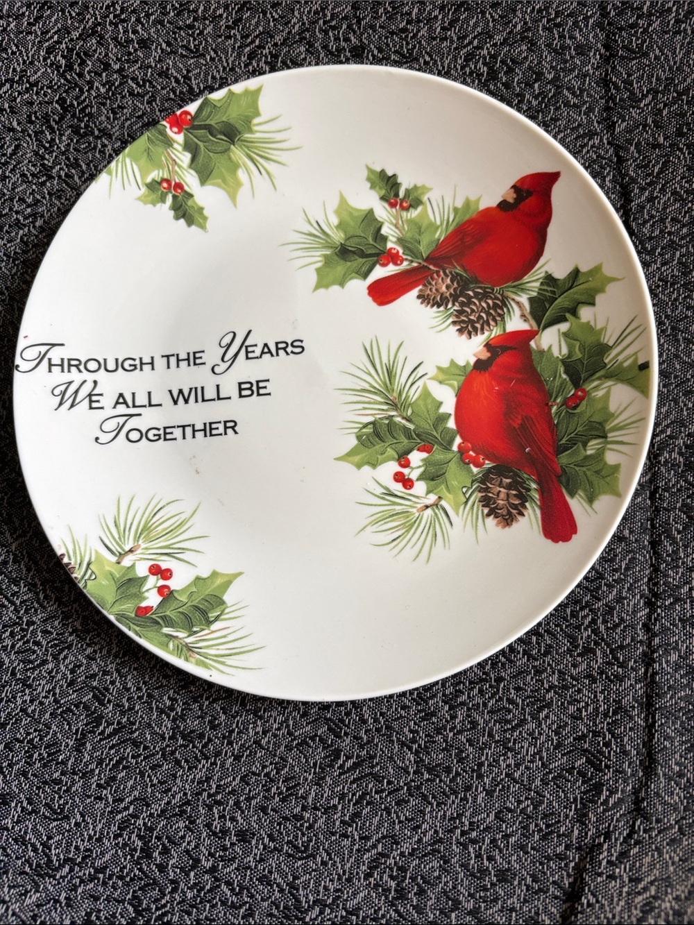 Holiday Cardinal Decorative Plate - Red Cardinals on White